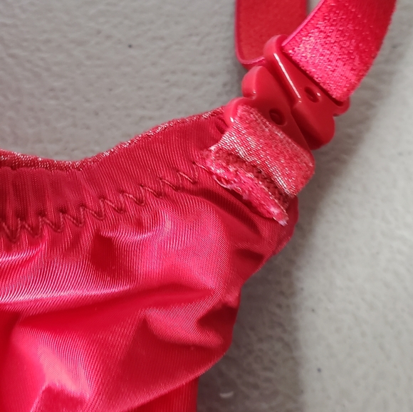 Victoria's Secret Uplift Semi Demi Plunge Heathered Red Bra Padded 34DD - Picture 10 of 12